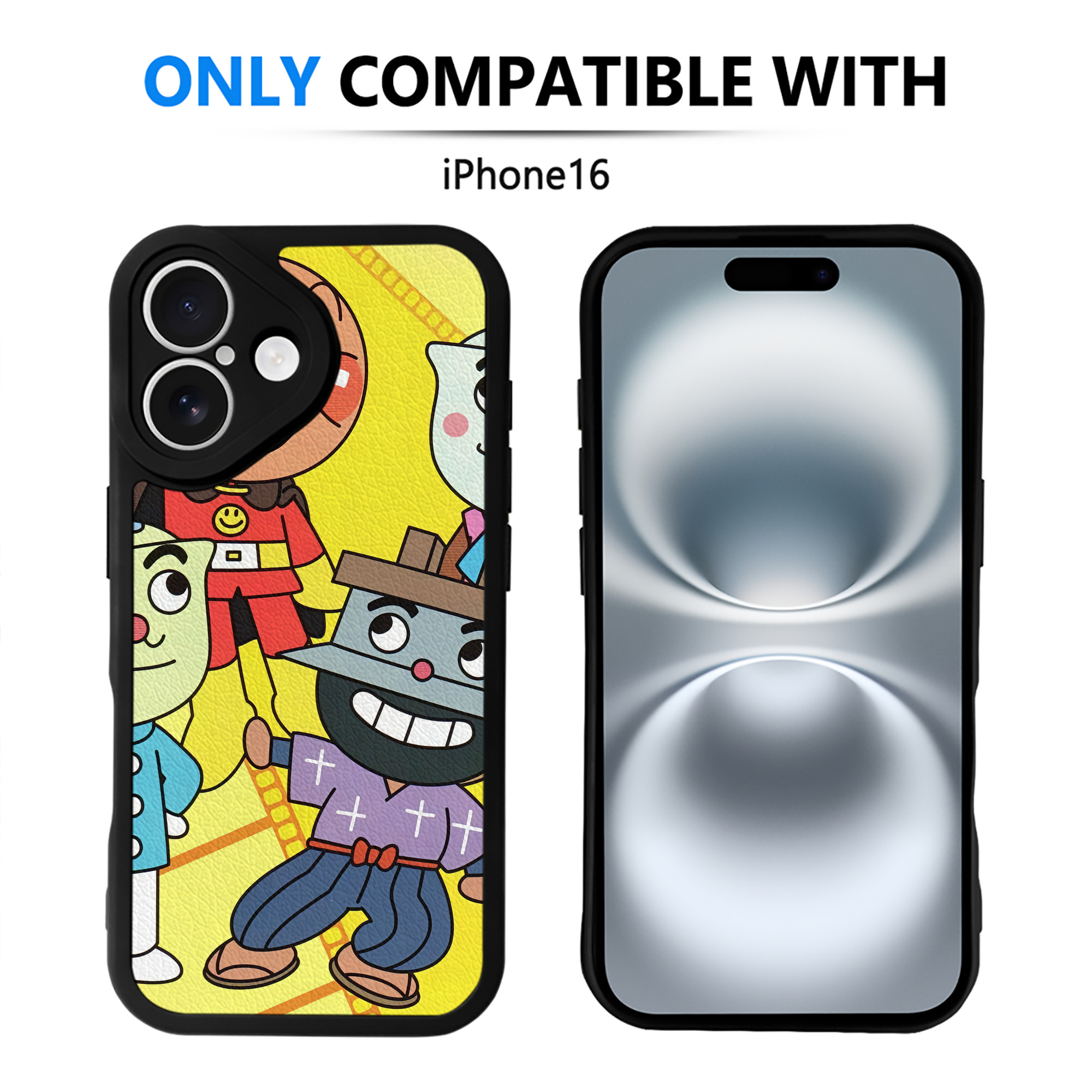 （画像用） アンパンマン Anpanman 【iPhone 16シリーズ対応】シリコンスマホケース（レザー調） 材質：シリコン